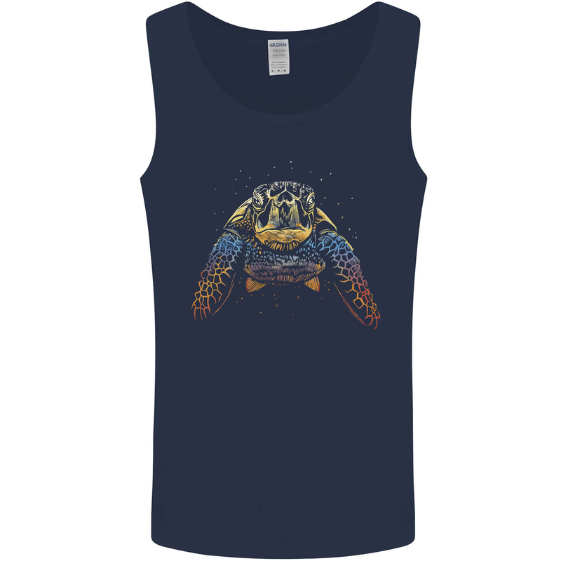 A Colourful Turtle Animals Ecology Ocean Mens Vest Tank Top Navy Blue