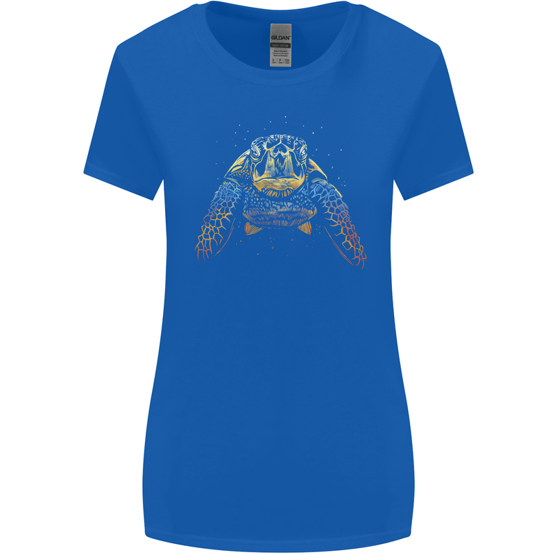 A Colourful Turtle Animals Ecology Ocean Womens Wider Cut T-Shirt Royal Blue