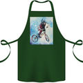 A Cool BMX Design Cotton Apron 100% Organic Forest Green