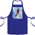 A Cool BMX Design Cotton Apron 100% Organic Royal Blue