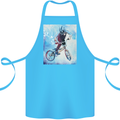 A Cool BMX Design Cotton Apron 100% Organic Turquoise