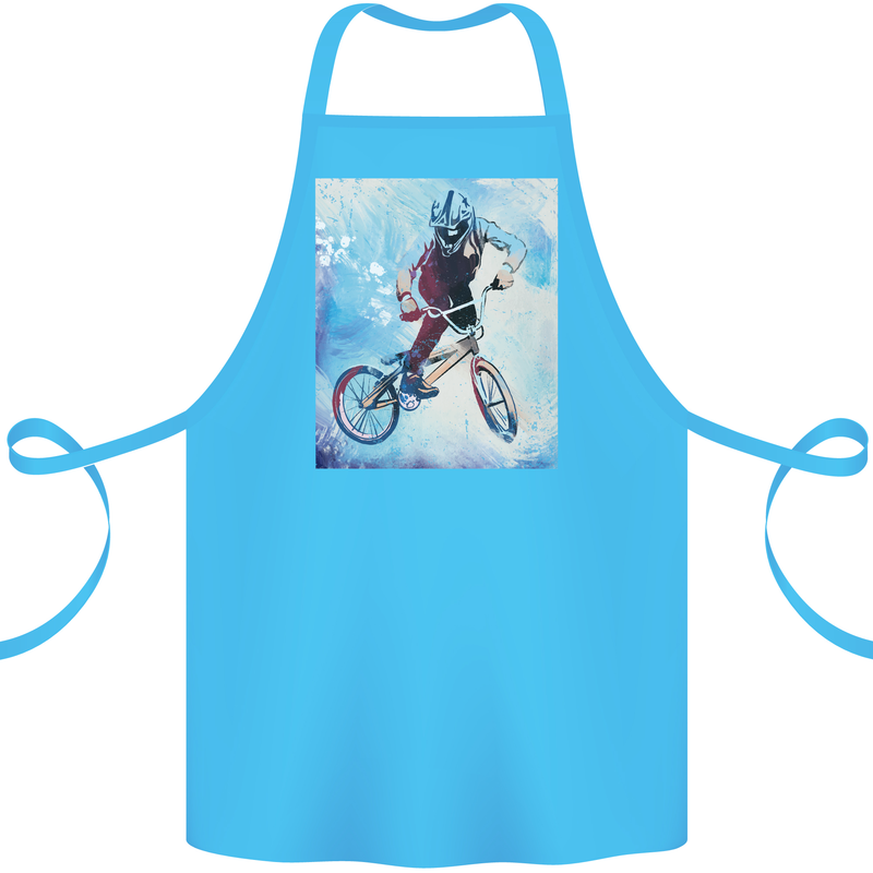 A Cool BMX Design Cotton Apron 100% Organic Turquoise