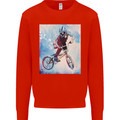 A Cool BMX Design Kids Sweatshirt Jumper Bright Red