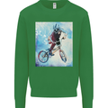 A Cool BMX Design Kids Sweatshirt Jumper Irish Green
