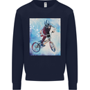 A Cool BMX Design Kids Sweatshirt Jumper Navy Blue