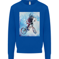 A Cool BMX Design Kids Sweatshirt Jumper Royal Blue