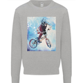 A Cool BMX Design Kids Sweatshirt Jumper Sports Grey