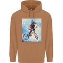 A Cool BMX Design Mens 80% Cotton Hoodie Caramel Latte