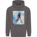 A Cool BMX Design Mens 80% Cotton Hoodie Charcoal