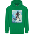 A Cool BMX Design Mens 80% Cotton Hoodie Irish Green