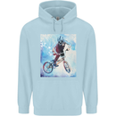 A Cool BMX Design Mens 80% Cotton Hoodie Light Blue
