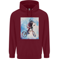 A Cool BMX Design Mens 80% Cotton Hoodie Maroon