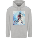 A Cool BMX Design Mens 80% Cotton Hoodie Sports Grey