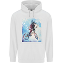 A Cool BMX Design Mens 80% Cotton Hoodie White