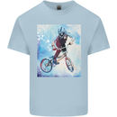 A Cool BMX Design Mens Cotton T-Shirt Tee Top Light Blue