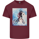 A Cool BMX Design Mens Cotton T-Shirt Tee Top Maroon