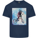 A Cool BMX Design Mens Cotton T-Shirt Tee Top Navy Blue