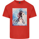 A Cool BMX Design Mens Cotton T-Shirt Tee Top Red
