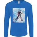 A Cool BMX Design Mens Long Sleeve T-Shirt Royal Blue
