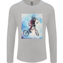A Cool BMX Design Mens Long Sleeve T-Shirt Sports Grey