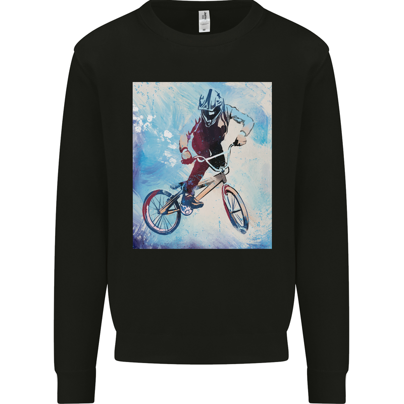 A Cool BMX Design Mens Sweatshirt Jumper Black