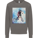 A Cool BMX Design Mens Sweatshirt Jumper Charcoal