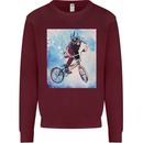 A Cool BMX Design Mens Sweatshirt Jumper Maroon