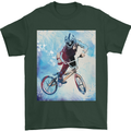A Cool BMX Design Mens T-Shirt 100% Cotton Forest Green