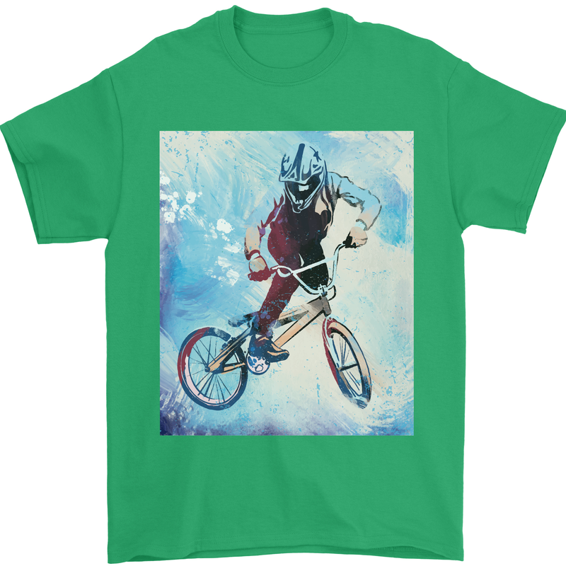 A Cool BMX Design Mens T-Shirt 100% Cotton Irish Green