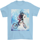 A Cool BMX Design Mens T-Shirt 100% Cotton Light Blue