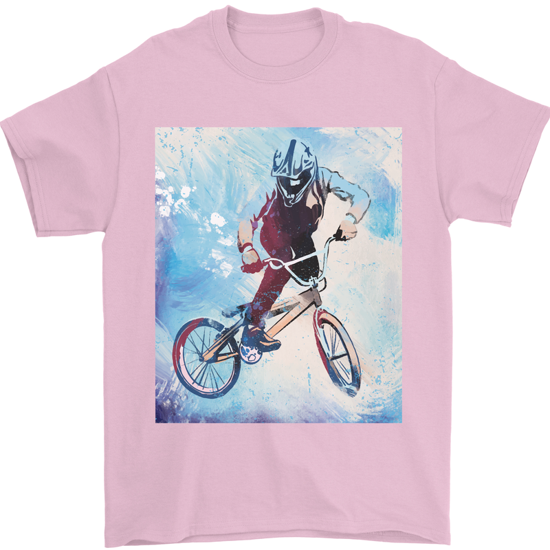 A Cool BMX Design Mens T-Shirt 100% Cotton Light Pink