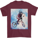 A Cool BMX Design Mens T-Shirt 100% Cotton Maroon