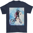 A Cool BMX Design Mens T-Shirt 100% Cotton Navy Blue