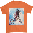 A Cool BMX Design Mens T-Shirt 100% Cotton Orange