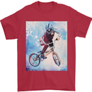 A Cool BMX Design Mens T-Shirt 100% Cotton Red