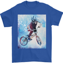 A Cool BMX Design Mens T-Shirt 100% Cotton Royal Blue