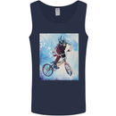 A Cool BMX Design Mens Vest Tank Top Navy Blue
