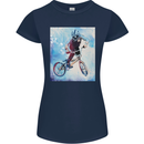 A Cool BMX Design Womens Petite Cut T-Shirt Navy Blue