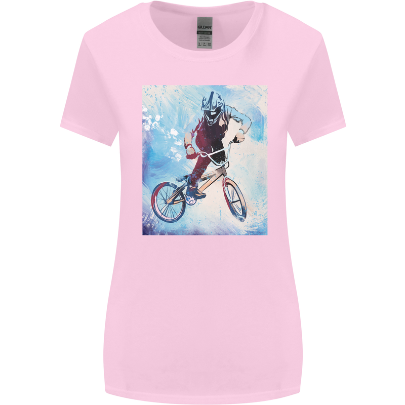 A Cool BMX Design Womens Wider Cut T-Shirt Light Pink