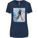 A Cool BMX Design Womens Wider Cut T-Shirt Navy Blue