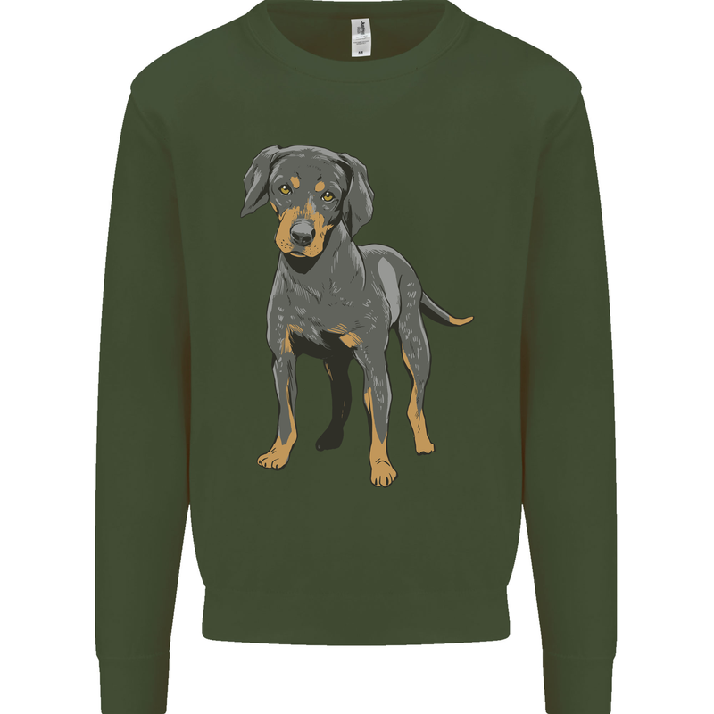 A Coonhound Dog Kids Sweatshirt Jumper Forest Green