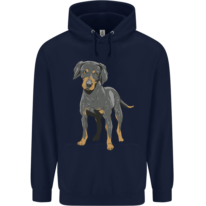 A Coonhound Dog Mens 80% Cotton Hoodie Navy Blue