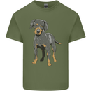 A Coonhound Dog Mens Cotton T-Shirt Tee Top Military Green