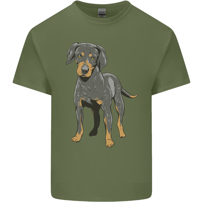 A Coonhound Dog Mens Cotton T-Shirt Tee Top Military Green