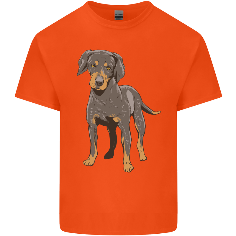 A Coonhound Dog Mens Cotton T-Shirt Tee Top Orange