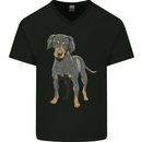 A Coonhound Dog Mens V-Neck Cotton T-Shirt Black