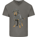 A Coonhound Dog Mens V-Neck Cotton T-Shirt Charcoal