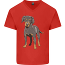 A Coonhound Dog Mens V-Neck Cotton T-Shirt Red