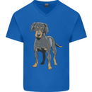 A Coonhound Dog Mens V-Neck Cotton T-Shirt Royal Blue