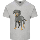 A Coonhound Dog Mens V-Neck Cotton T-Shirt Sports Grey